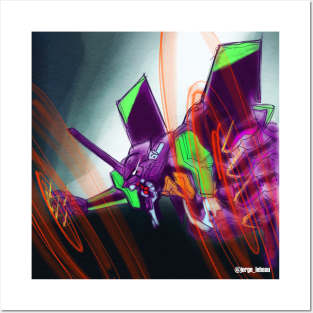 eva mighty mecha art ecopop in neon genesis evangelion Posters and Art